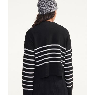 Ｍａｄｅ　ｉｎ　Ｆｒａｎｃｅ　クロップド丈　ストライププルオーバーセーター　／　ウールニットセーター