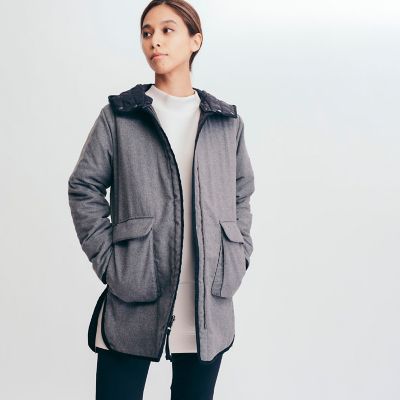 ＜AIGLE＞撥水　ウールタッチ　リバーシブルデタッチャブル　コート