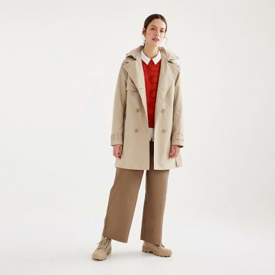 格安 美品 ABX GORE-TEX ゴアテックス トレンチコート 白 M GORE-TEX ゴアテックス 防水 防風 透湿 フーデッド ショート