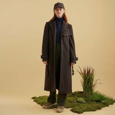 ＜AIGLE＞ロングウールトレンチコート