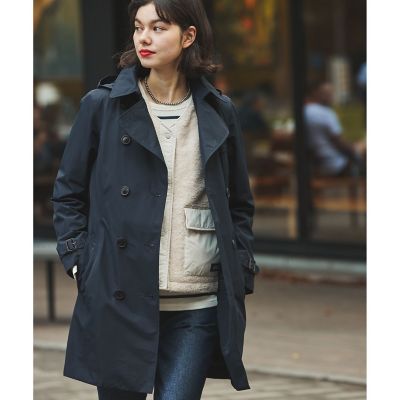 AIGLE/エーグル GORE-TEX 防水 透湿 防風 ゴアテックス フーデッドロングトレンチコート ダークネイビー コート・ジャケット【三越伊勢..