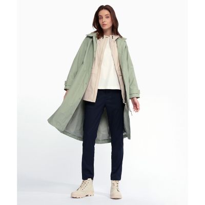防風　撥水　透湿　ＧＯＲＥ－ＴＥＸ　ゴアテックス　２レイヤー　フーデッド　ベルベッドロングトレンチコート