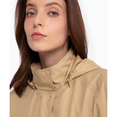 防風　撥水　透湿　ＧＯＲＥ－ＴＥＸ　ゴアテックス　２レイヤー　フーデッド　ベルベッドロングトレンチコート