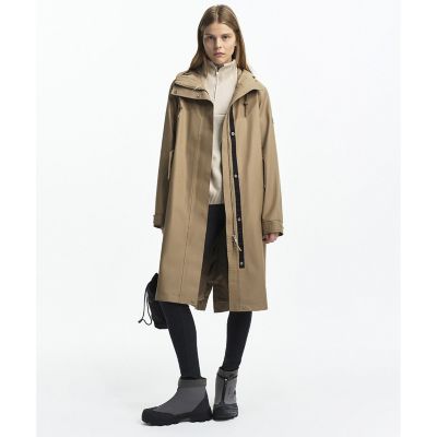 エーグル AIGLE フード付き 刺繍ロゴ ロング レイン コート M 紺 ♪ エーグル（AIGLE）（レディース）レインウェア レインコート ロング