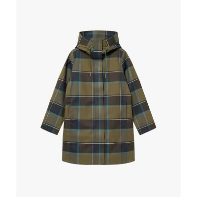 ＜AIGLE＞透湿防水　防風　２レイヤー　チェックパターンロングジャケット