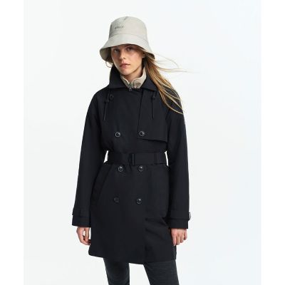 AIGLE/エーグル GORE-TEX ゴアテックス 防風 防水 透湿 ミドルトレンチコート/フード取り外し可 ブラック コート・ジャケット【三越伊勢丹/公式】