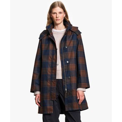 透湿防水 2レイヤー コットンタッチ チェック柄ロングコート | AIGLE