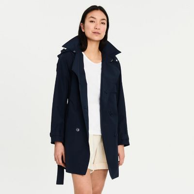 AIGLE ゴアテックス トレンチコート S レディース 紺 ネイビー-