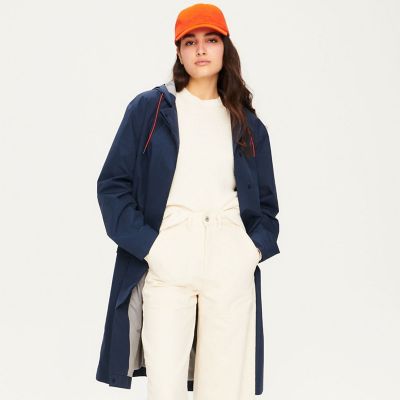 ＜AIGLE＞透湿防水ロングフーデッドジャケット