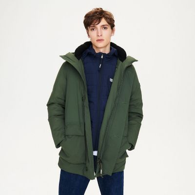 ロングダウンフーデッドジャケット