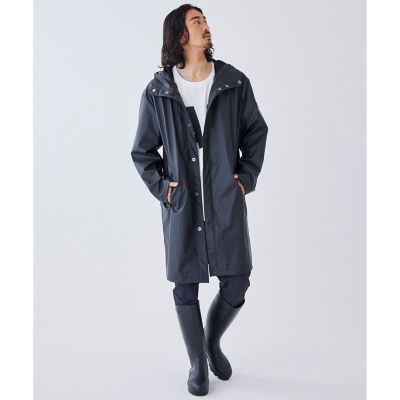 防水　フーデッドジャケットロング