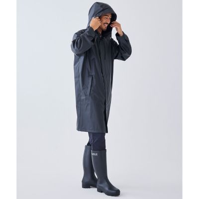 防水　フーデッドジャケットロング