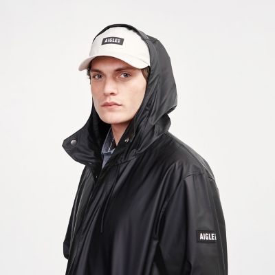 防水　フーデッドジャケットロング
