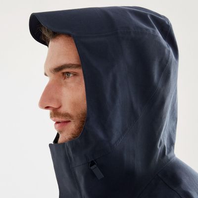 透湿防水　フーデッドロングジャケット