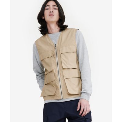 ＜AIGLE＞撥水　リサイクルコットン　ミリタリーベスト　／ジレ
