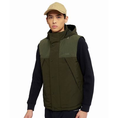 AIGLE/エーグル DUPONT SORONA中綿 撥水 インサレーション スタンドカラーナイロン ジップアップベスト / フードあり