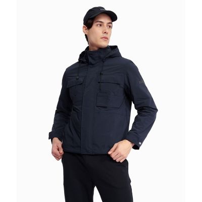 ＜AIGLE＞ＵＶカット　撥水　形状記憶　ダブルジップフーデッドナイロンジャケット　／　マウンテンパーカー　フード取り外し可