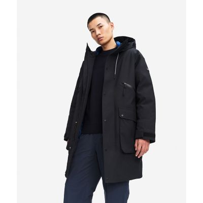 A COLD WALL* フード ロングジャケット 黒 ロゴ刺繍 防水 美品 L 透湿防水 インサレーション ロングジャケット | AIGLE/エーグル | 三越