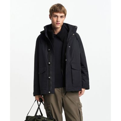 AIGLE/エーグル 透湿 防水 防風 ミリタリーツイルフーデッドジャケット T-KIT/フード取り外し可 ブラック コート・ジャケット【三越伊勢丹/公式】