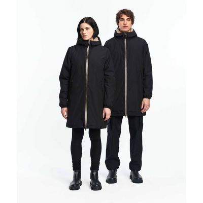 AIGLE/エーグル【RainPack Warm】透湿防水 レインパックウォーム ボアロングジャケット ブラック コート・ジャケット【三越伊勢丹/公式】