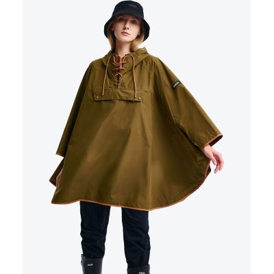 AIGLE/エーグル 透湿防水 撥水 防風 2トーンデザイン パッカブルポンチョ/収納袋付き オリーブ 【三越伊勢丹/公式】