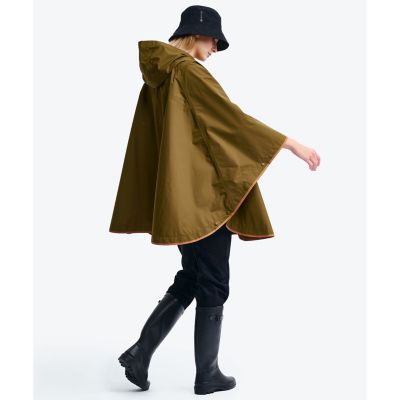 透湿防水 撥水 防風 2トーンデザイン パッカブルポンチョ ／ 収納袋