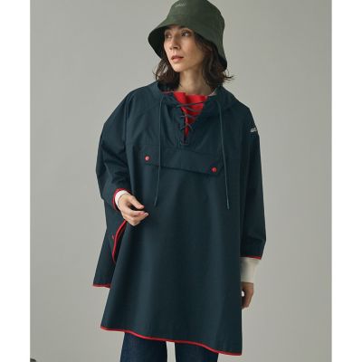 透湿防水 撥水 防風 2トーンデザイン パッカブルポンチョ