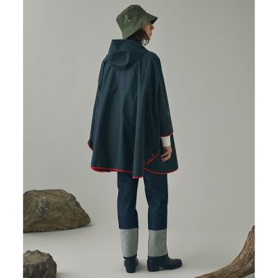 透湿防水 撥水 防風 2トーンデザイン パッカブルポンチョ