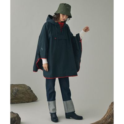 透湿防水 撥水 防風 2トーンデザイン パッカブルポンチョ ／ 収納袋