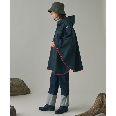 透湿防水 撥水 防風 2トーンデザイン パッカブルポンチョ ／ 収納袋