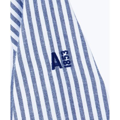 ＣＯＯＬ　ＭＡＸ　吸水速乾　　裾リボン　レギュラーカラー　ストライプ長袖シャツ