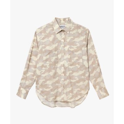 AIGLE / エーグル オールオーバーリバティープリントロングスリーブシャツ サイドスリット オールオーバーリバティープリントロングスリーブシャツ サイド