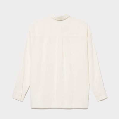 リラックスシルエット　ドレープデザイン長袖シャツ
