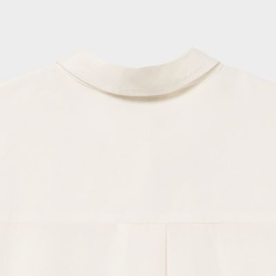 リラックスシルエット　ドレープデザイン長袖シャツ