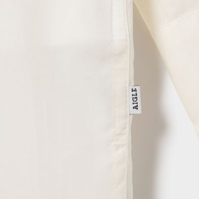 リラックスシルエット　ドレープデザイン長袖シャツ