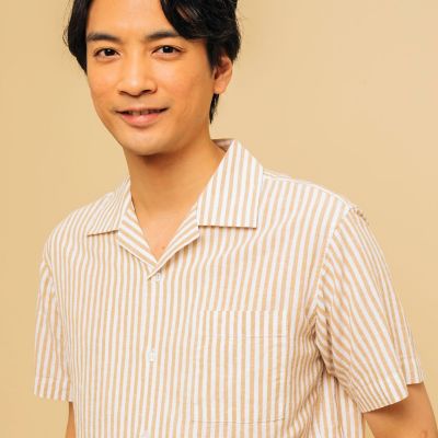 吸水速乾　スレイプ　ストライプ　半袖シャツ
