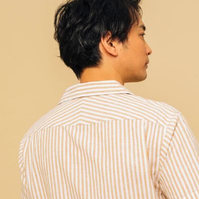 吸水速乾　スレイプ　ストライプ　半袖シャツ
