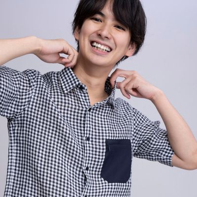 吸水速乾　チェックポケット　半袖シャツ