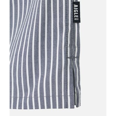 吸水速乾 ワンポイント刺繍ロゴ ストライプシャツ | AIGLE/エーグル