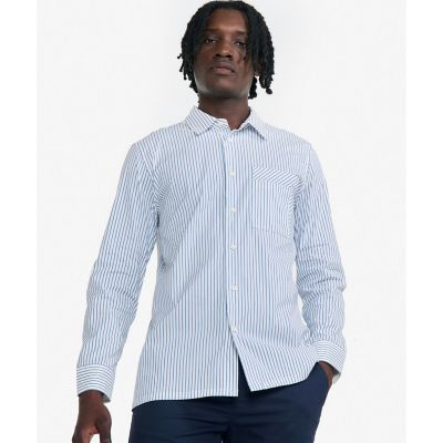 吸水速乾 ワンポイント刺繍ロゴ ストライプシャツ | AIGLE/エーグル