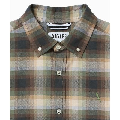 吸水速乾 オックスフォードボタンダウンチェックシャツ | AIGLE