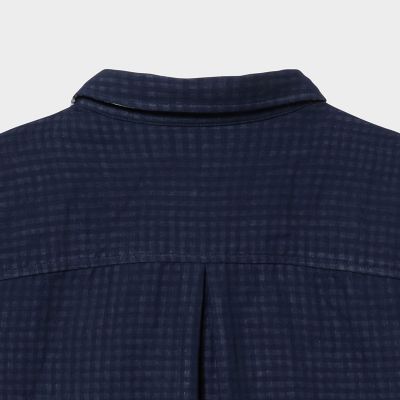 ダブルフェイス　ガーゼチェック　長袖シャツ