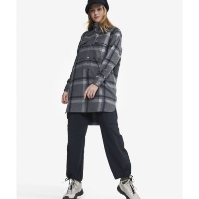 ウールチェックシャツドレス　／　シャツワンピース