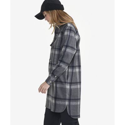 ウールチェックシャツドレス　／　シャツワンピース