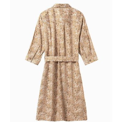 花柄　フラワー　リバティロングシャツドレス　／　シャツワンピース