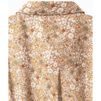 花柄　フラワー　リバティロングシャツドレス　／　シャツワンピース