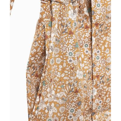 花柄　フラワー　リバティロングシャツドレス　／　シャツワンピース