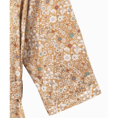 花柄　フラワー　リバティロングシャツドレス　／　シャツワンピース