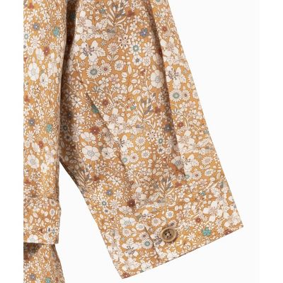 花柄　フラワー　リバティロングシャツドレス　／　シャツワンピース