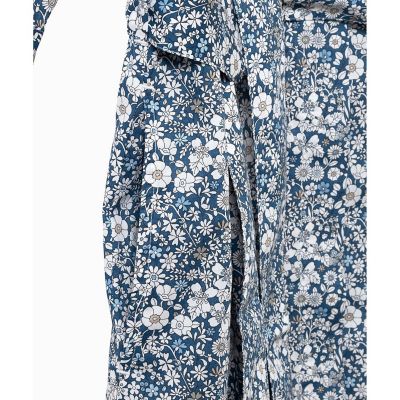 花柄　フラワー　リバティロングシャツドレス　／　シャツワンピース